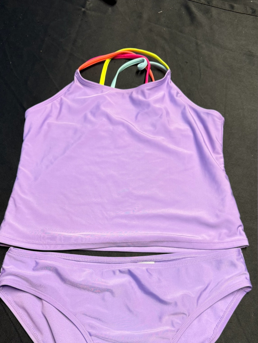 wonder nation Lilac Tankini Set with Black Accent
